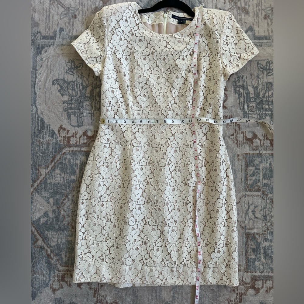 French Connection Cream Floral Lace Dress - Picture 6 of 6